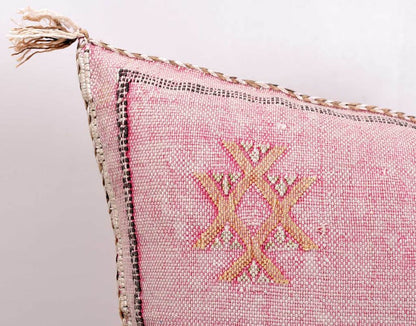Pink Moroccan Cactus Silk Sabra Pillow