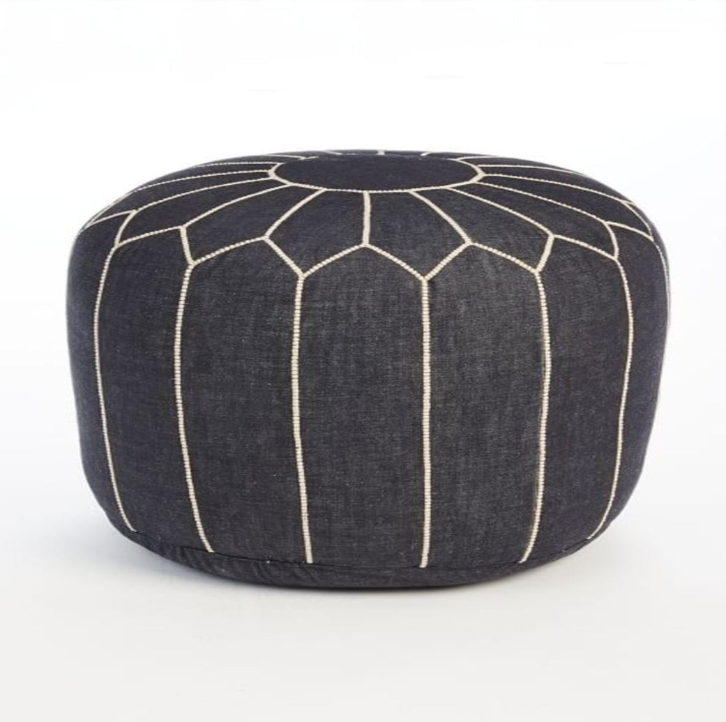 Ottoman de luxe en denim bleu DP1BU