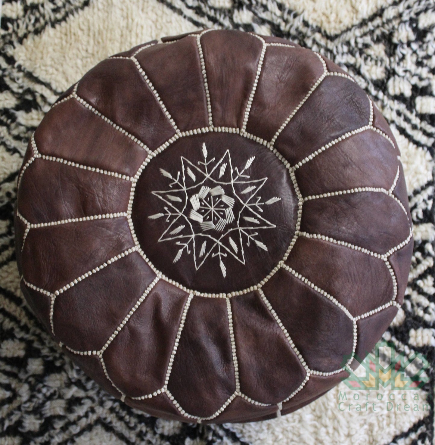 Luxury Leather Ottoman Chocolate MRP1CH