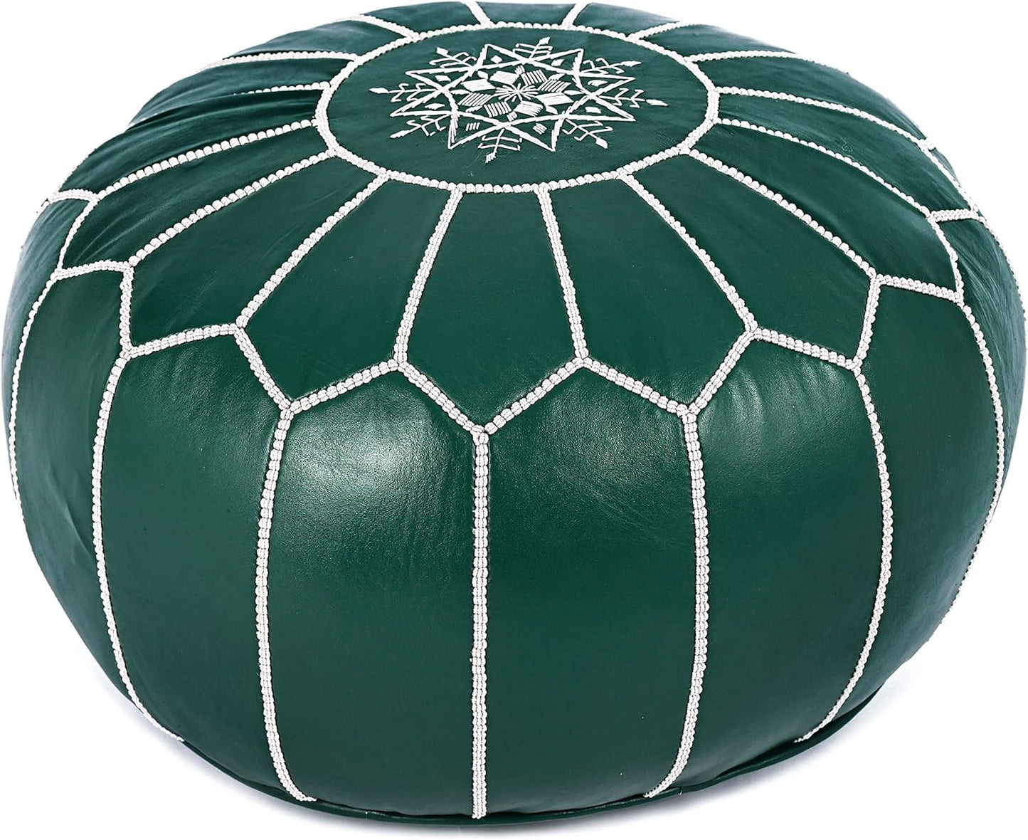 Pouf de luxe marocain en cuir fabriqué à la main en gros 20x20x14" / 50x50x35cm