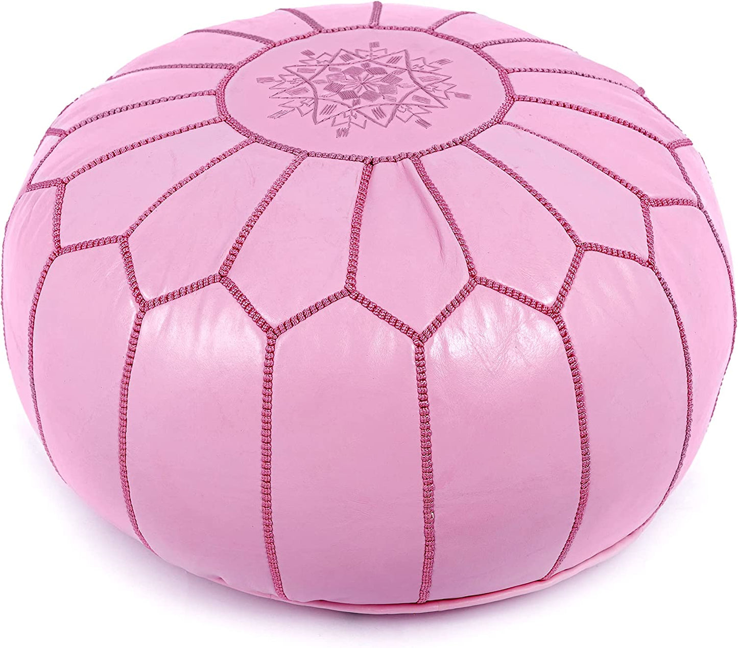 Pouf de luxe marocain en cuir fabriqué à la main en gros 20x20x14" / 50x50x35cm