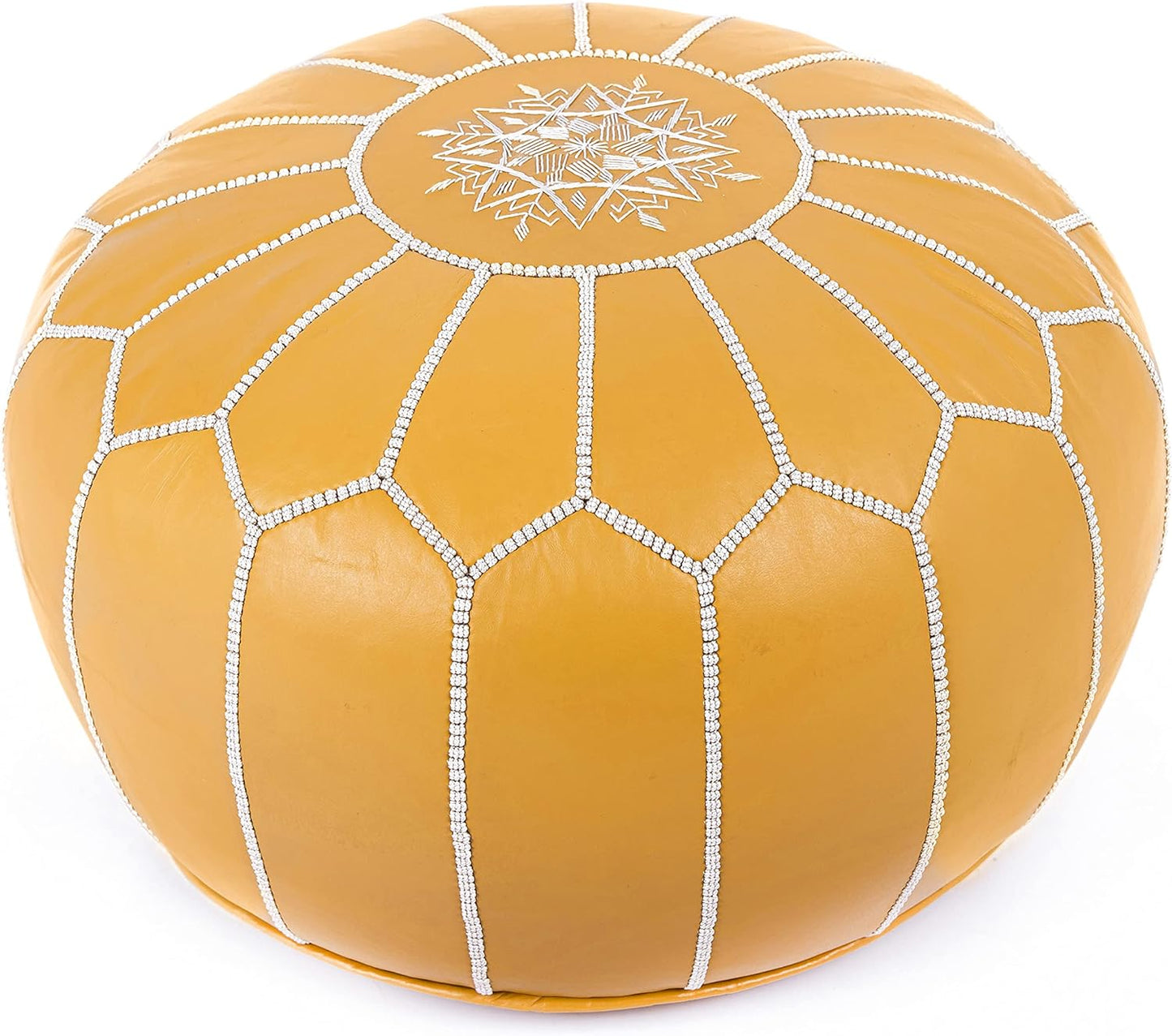 Pouf de luxe marocain en cuir fabriqué à la main en gros 20x20x14" / 50x50x35cm