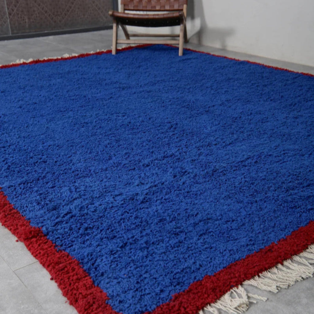 home decor design handmade berber area rug blue color moroccan design