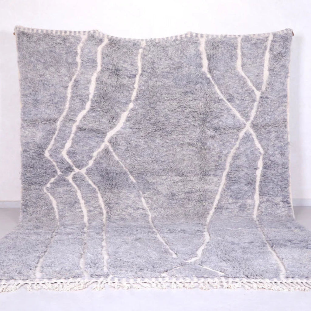 gray handmade berber area rug with lovely design