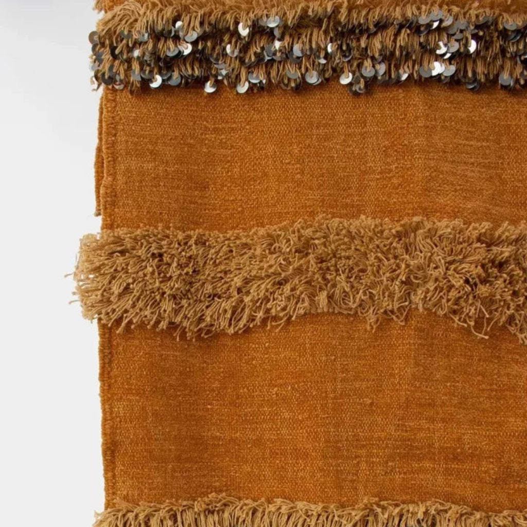 handcrafted mustard blanket handira