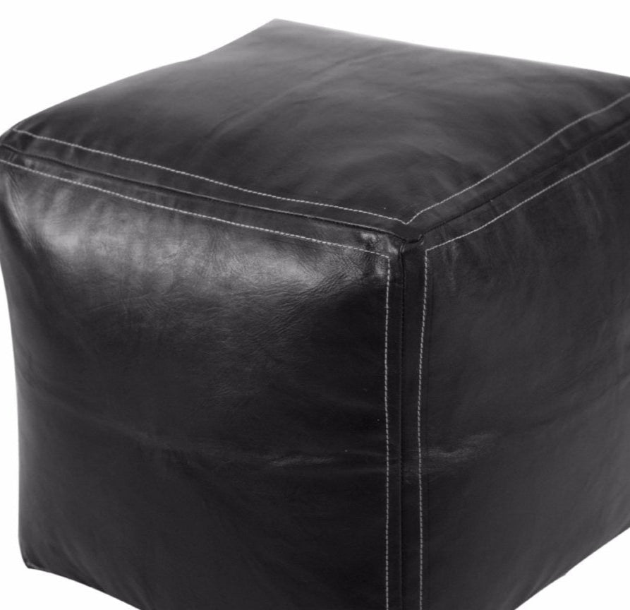 Pouf carré marocain en cuir fabriqué à la main en gros 18x18x18" / 45x45x45cm