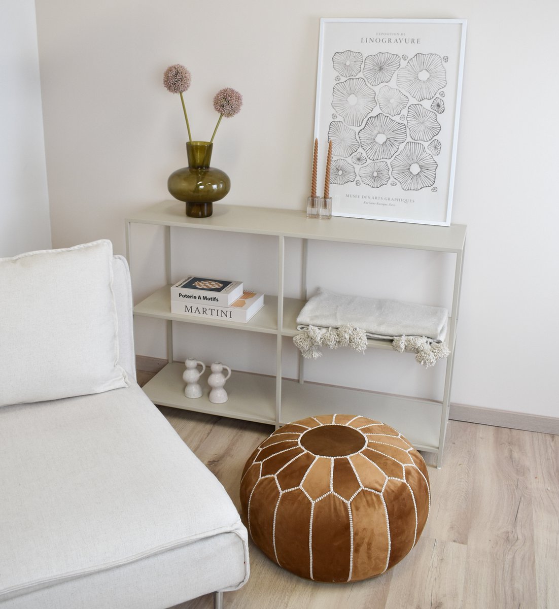 handmade caramel velvet moroccan pouf ottoman