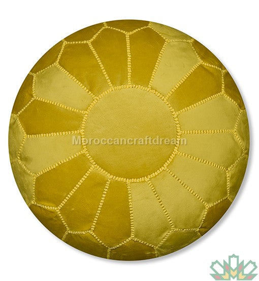 Pouf marocain de luxe en velours NOIR VP1BL