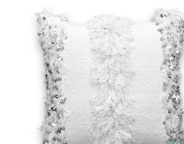 Moroccan Wedding Pillow Throw Berber Cushion White