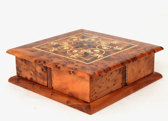 Handmade Thuya Wood Jewelry Box – Unique TW1MG3