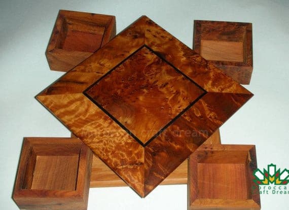 Handmade Thuya Wood Jewelry Box – Unique TW1SQ2