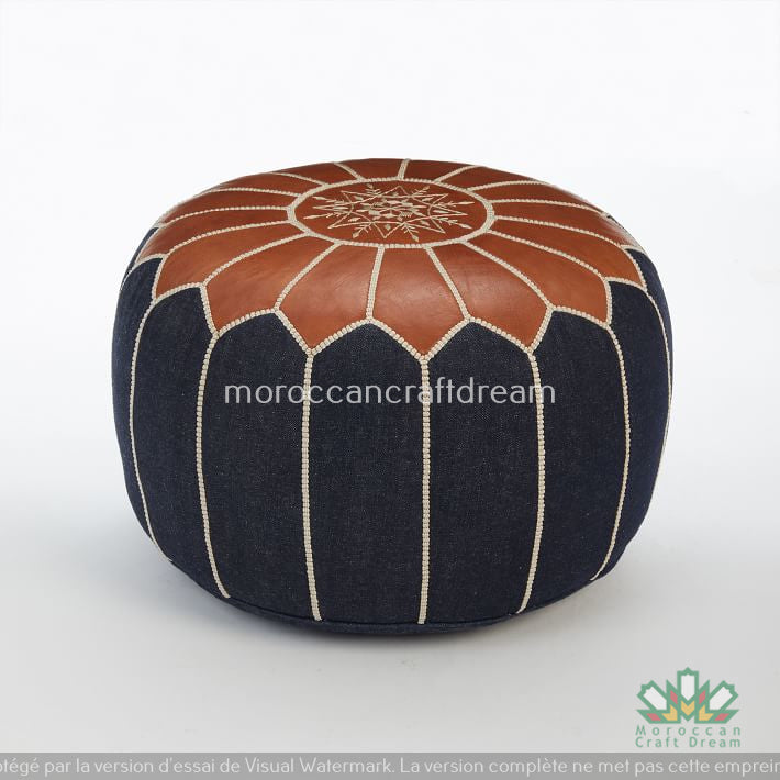 Denim ottoman deals