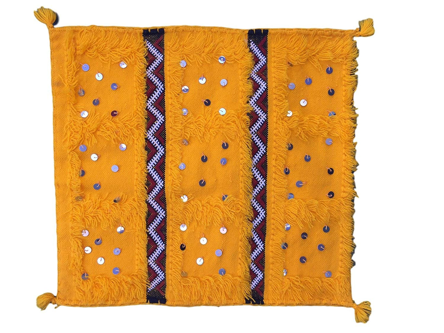 handmade moroccan pillow cushion bohemian mustard 4