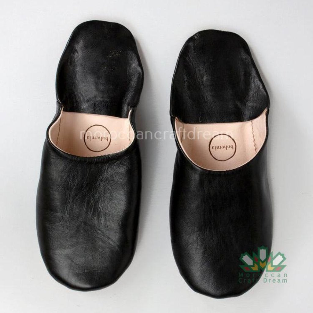 Bohemian Leather Babouche Swerty Black SS1BL