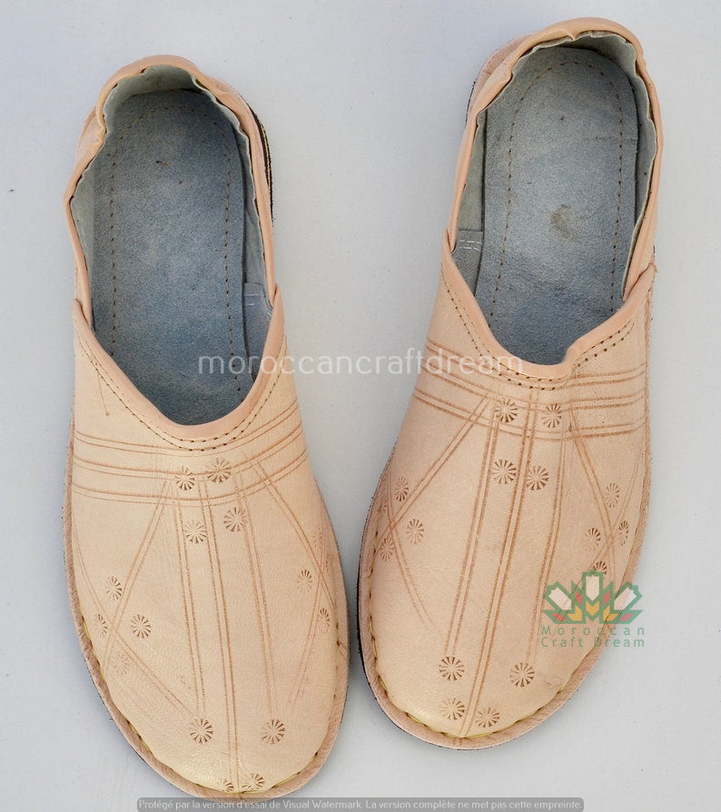 Berber Leather Babouche Idouky Cream SI2CE