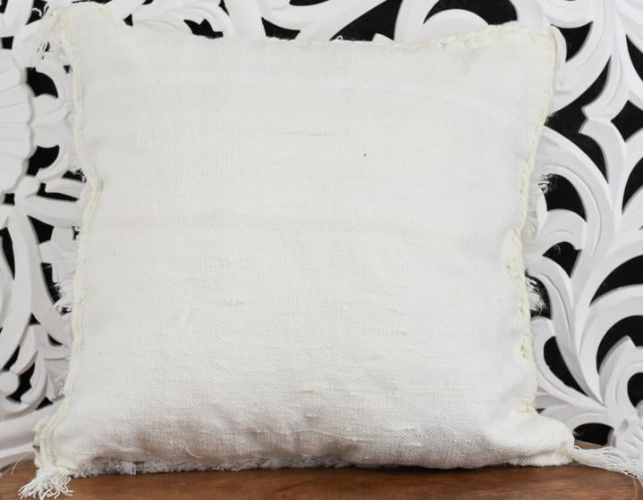 handmade moroccan pillow cushion bohemian whte 2