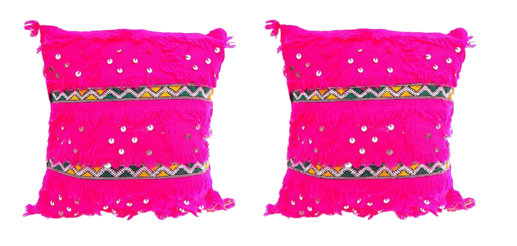 handmade moroccan pillow cushion bohemian pink 2