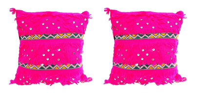 Moroccan Wedding Blanket Pillow Handira Pink