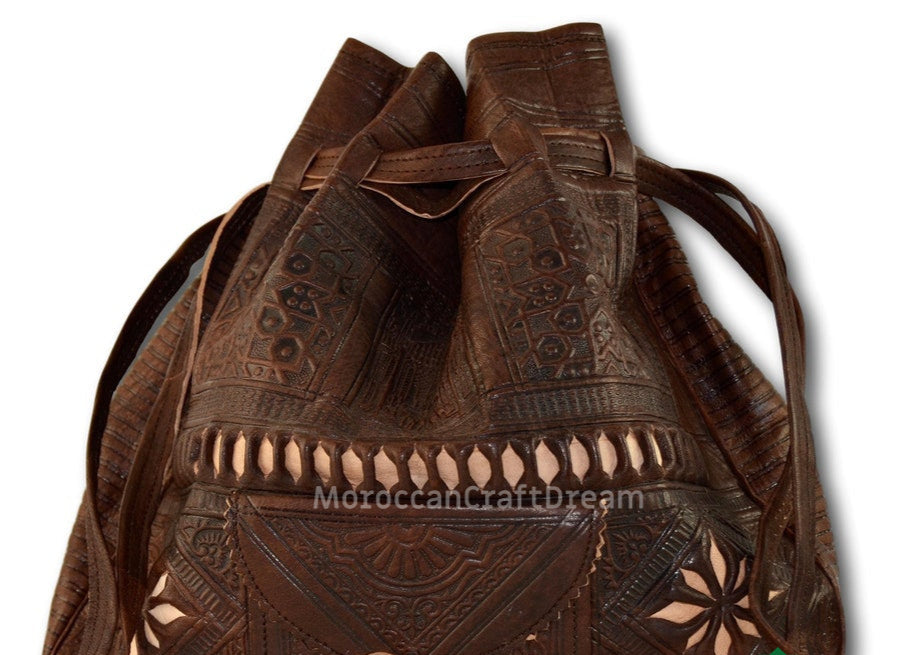 Handmade Leather Bag Chocolate LB1CH – Boho Crossbody, Purse