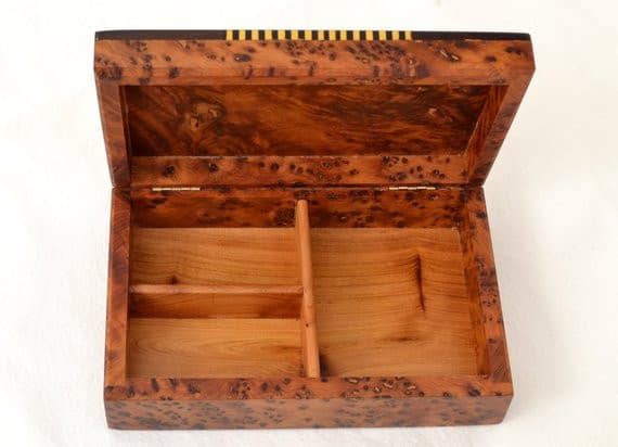 Handmade Thuya Wood Jewelry Box – Unique TW1RT2
