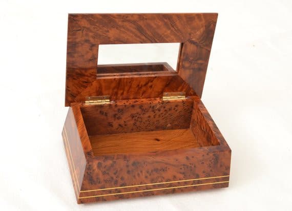 Handmade Thuya Wood Jewelry Box – Handcrafted Moroccan Wooden Box TW6SQ5