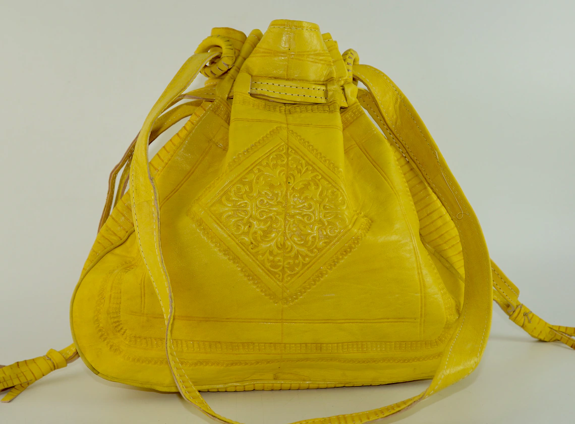 Sac à main en cuir de luxe pour femme Moutarde LB1MU