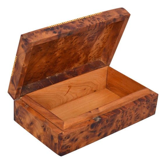 Handmade Thuya Wood Jewelry Box – Handcrafted Moroccan Wooden Box TW9SQ5