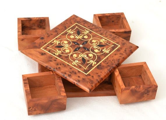Handmade Thuya Wood Jewelry Box – Unique TW1MG1