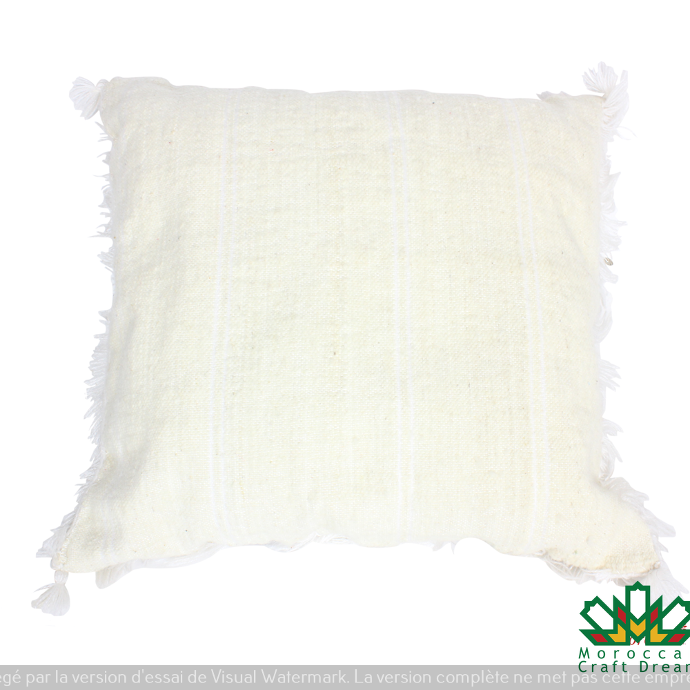 handmade moroccan pillow cushion white 3
