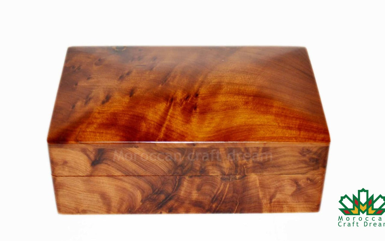 Handmade Thuya Wood Jewelry Box – Unique TW2JD2