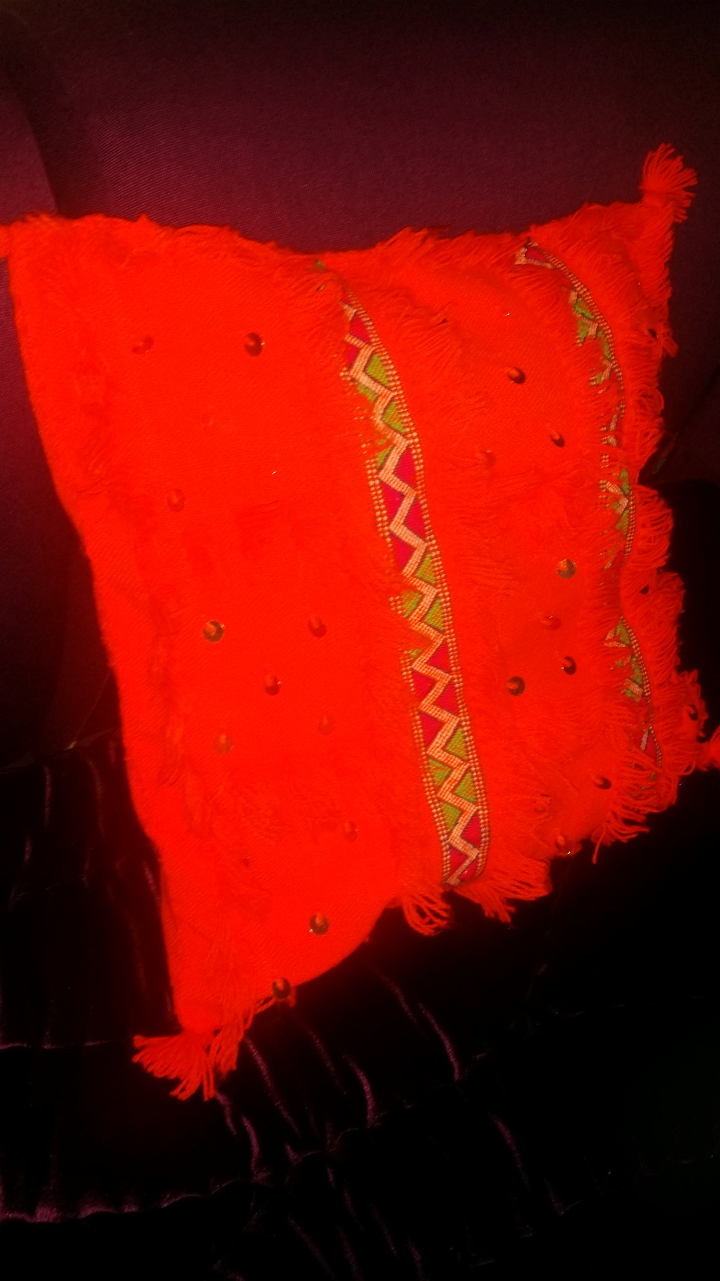 handmade moroccan pillow cushion bohemian orange 5