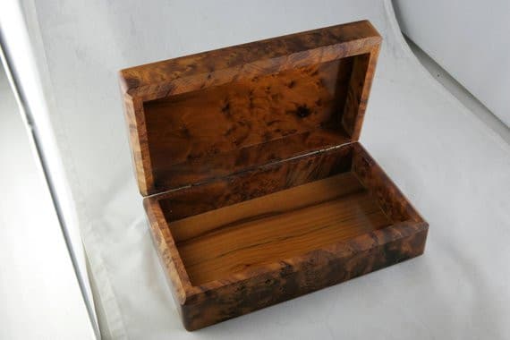 Thuya Burl Large Rectangle Hinged Box 2