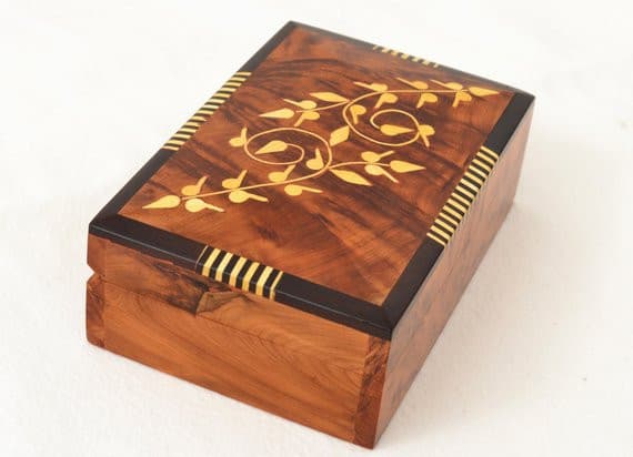 Handmade Thuya Wood Jewelry Box – Unique TW2RT3