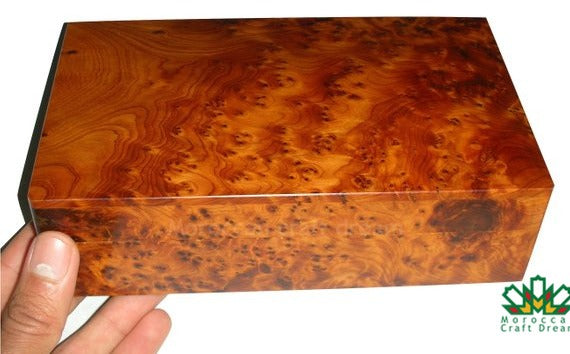 Handmade Thuya Wood Jewelry Box – Unique TW2JD3