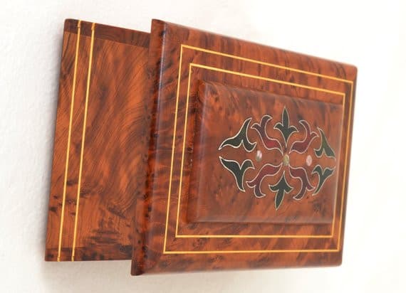 Handmade Thuya Wood Jewelry Box – Handcrafted Moroccan Wooden Box TW6SQ3