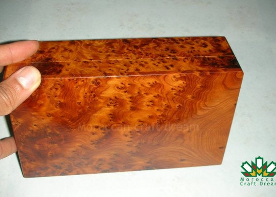 Handmade Thuya Wood Jewelry Box – Unique TW2JD1