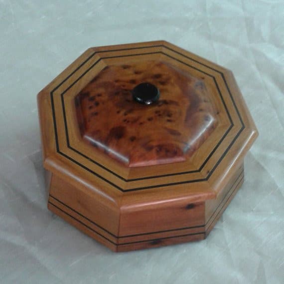 Moroccan Thuya Hand-Carved Box, Decorative Jewelry Box, Keepsake Box, Handmade 4