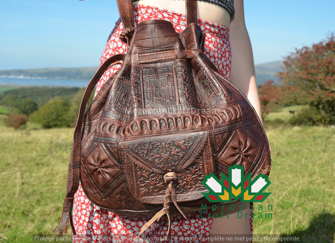 Handmade Leather Bag Chocolate LB1CH – Boho Crossbody, Purse 2