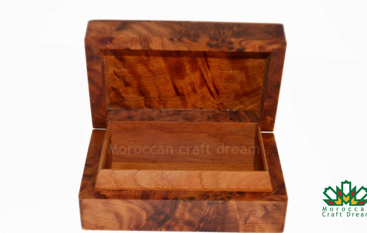 Handmade Thuya Wood Jewelry Box – Unique TW2JD3