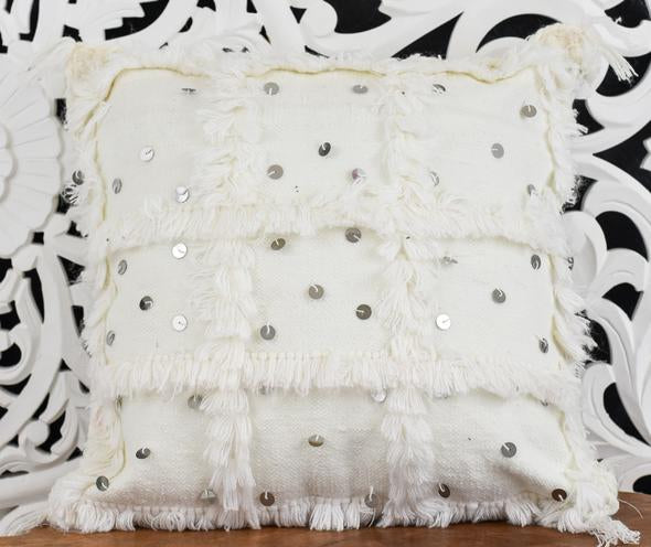 handmade moroccan pillow cushion bohemian whte 1