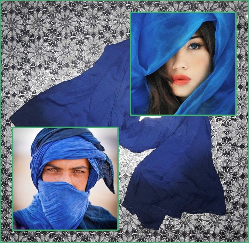 Moroccan African Tuareg Scarf ,Turban Ethnic Sahara 5