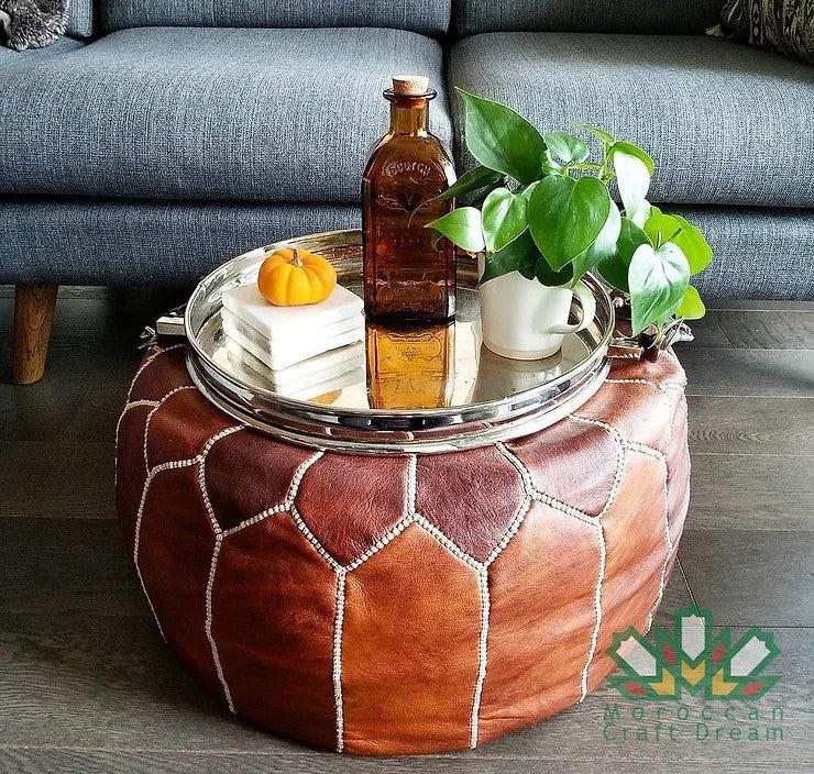 Moroccan Leather pouf