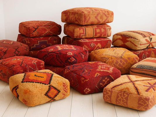 moroccan berber kilim poufs
