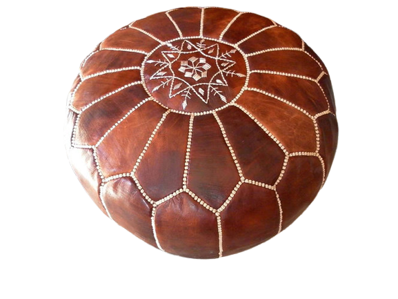 Luxury Leather Ottoman Tan MRP1TA