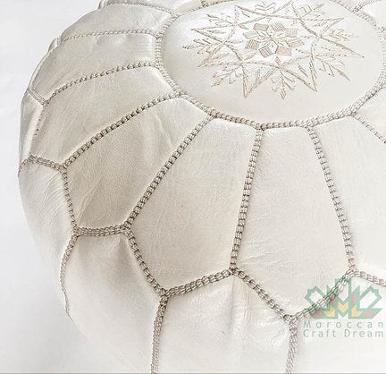 Luxury Leather Ottoman White SRP1WH