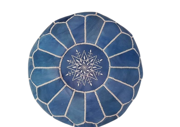 Moroccan blue jeanl coffee table ottoman
