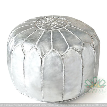 Set of 2 Moroccan Leather Poufs – Pick 2 Different Colors for a Stylish Duo!