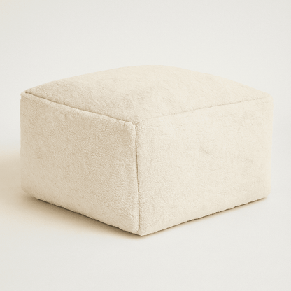 Authentic Cream Vintage Beni Ourain Pouf PBW1CM