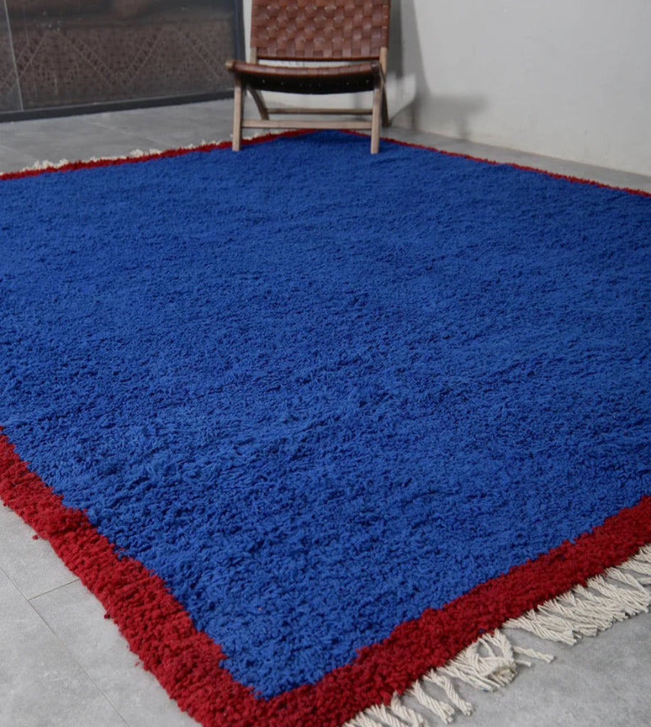 home decor design handmade berber area rug blue color moroccan design