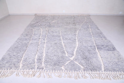 Authentic Gray Handcrafted Moroccan Berber Rug - Vintage Beni Ourain Carpet RBW1GR